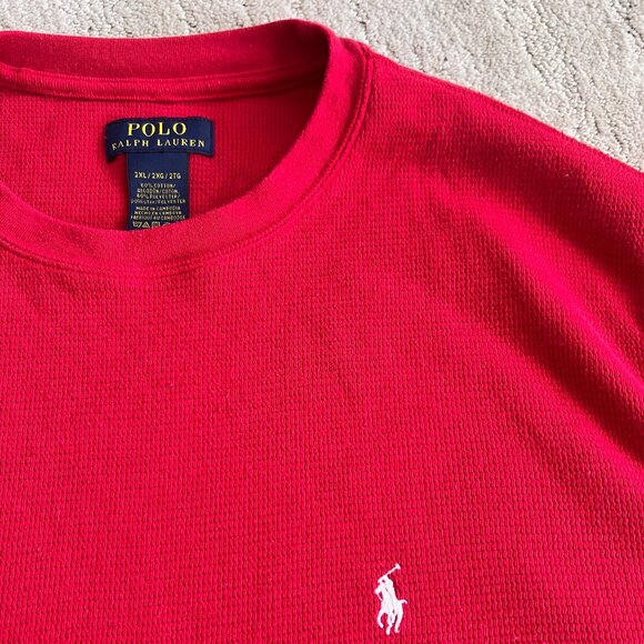 Polo Ralph Lauren-  Mens Red Long Sleeve Shirt - PJ - Sleep Shirt - Size 2XL - Picture 7 of 8